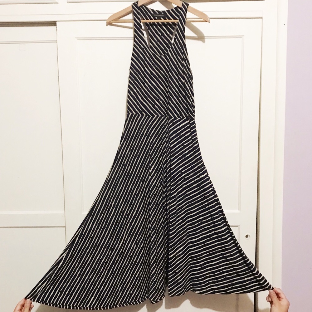 Banana Republic Striped Racerback Midi Dress